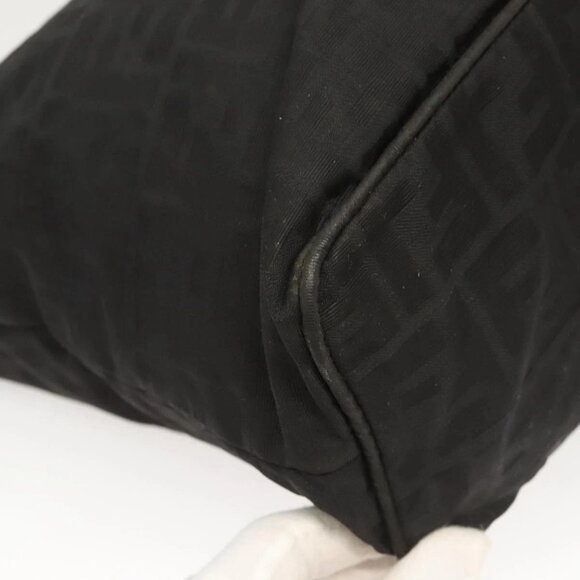 FENDI Zucca Canvas Tote Bag Nylon Black Silver Auth - Picture 13 of 14